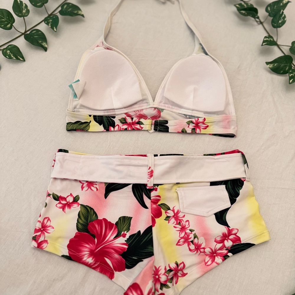 MARINA Floral Bikini Set - Pink and Green Size S, M, L and XL - Picture 2 of 7